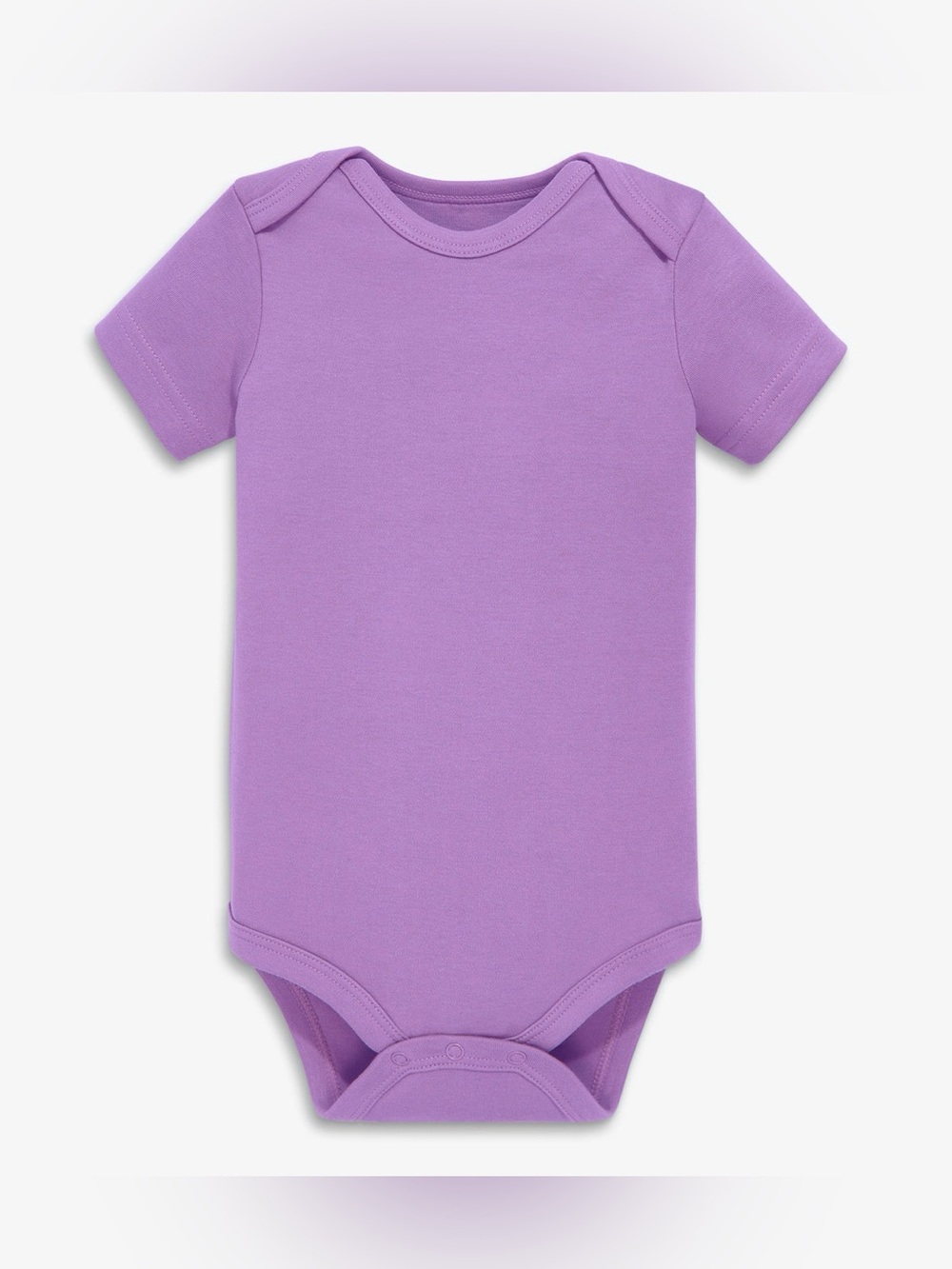 Colored Organics Organic Cotton Purple Short Sleeve Baby Bodysuit 0–3 Months